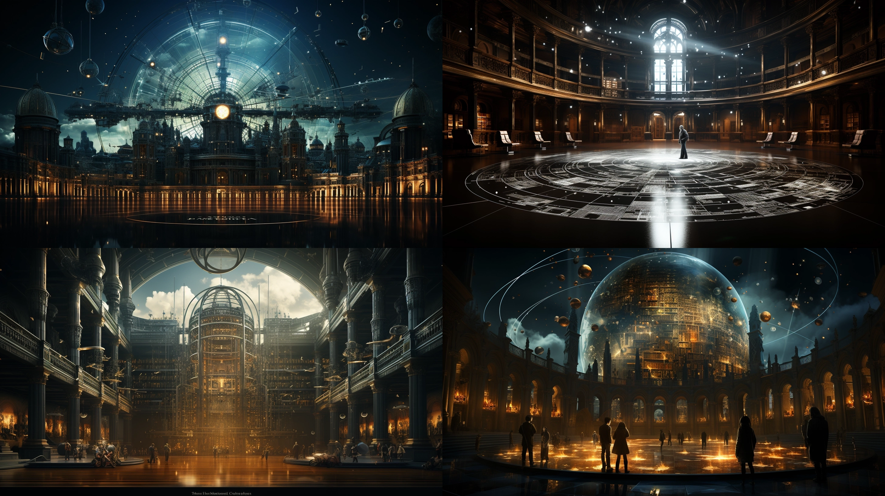 A luminous hourglass suspended inside the chain of history